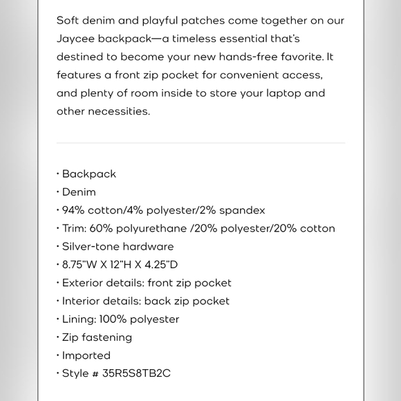 Michael Kors Jaycee Medium Embellished Denim Backpack - Picture 5 of 13